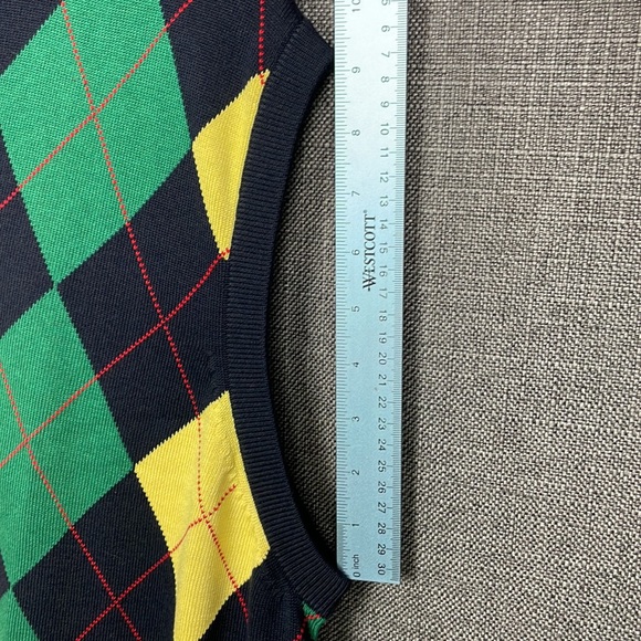 NWT Brooks Brothers Argyle Silk/Cotton Blend Vest St. Andrews Links Navy Size XL - Picture 17 of 17